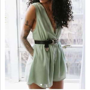 Urban Outfitters Green Chiffon Romper